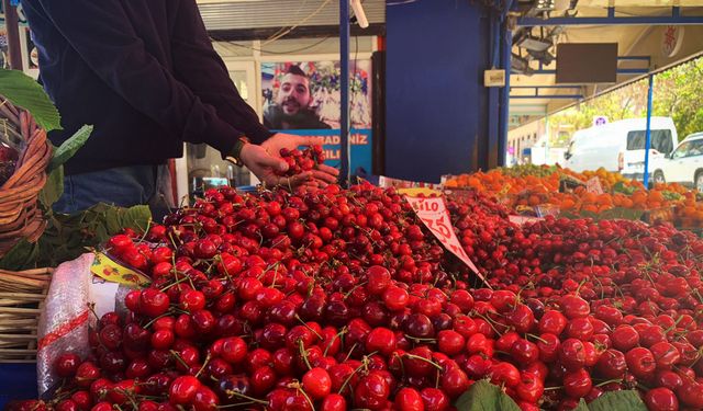 Yaz mevsiminin habercisi kiraz tezgahlarda yerini aldı