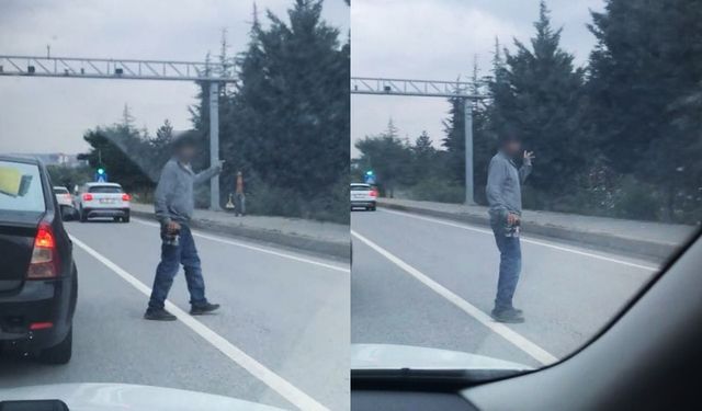 Akan trafikte yola atladı, kazaya davetiye çıkardı