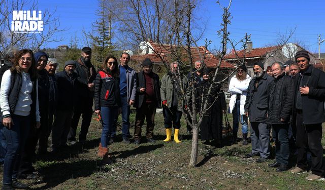 Eskişehir çiftçisine meyve ağaçlarında aşılama kursu