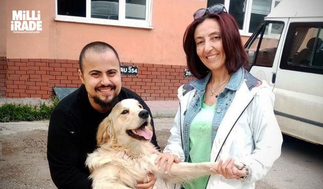 Çip sayesinde kaybolan köpeğine kavuştu