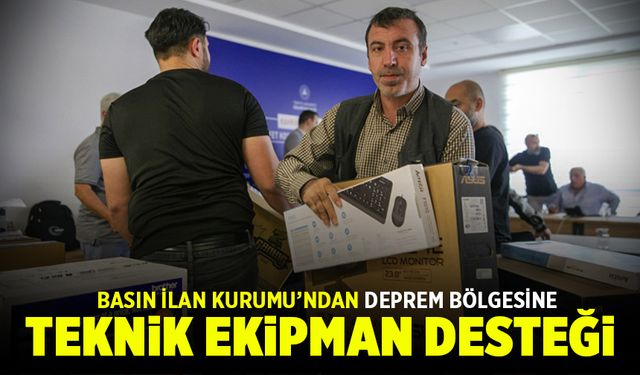 Deprem bölgesindeki basın kuruluşlarına teknik ekipman desteği