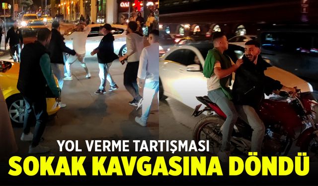 Yol verme tartışması sokak kavgasına dönüştü (VİDEO HABER)