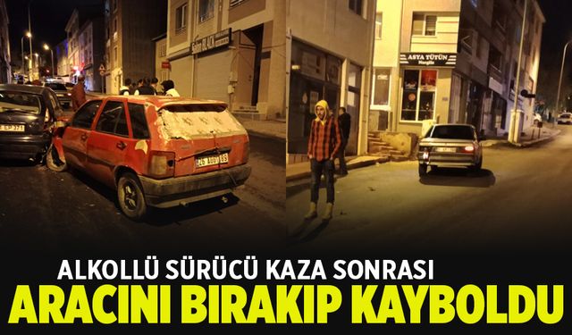 Alkollü sürücü kaza yaptı, otomobilini bırakıp kaçtı