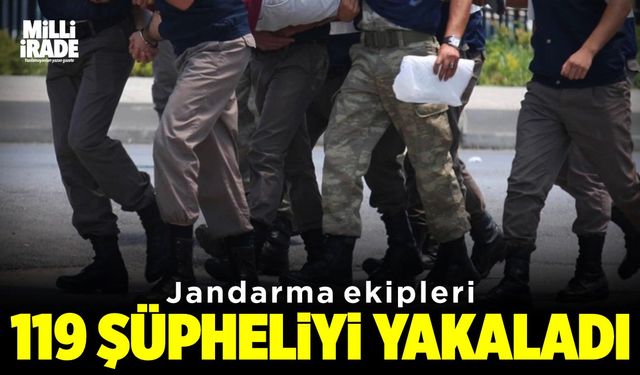 Jandarma ekipleri 119 şüpheliyi yakaladı