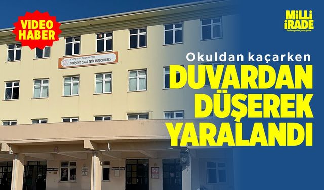 Okuldan kaçarken duvardan düştü (VİDEO HABER)