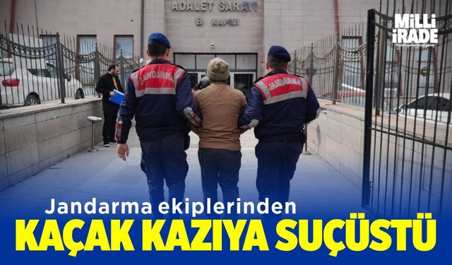 Jandarma ekiplerinden kaçak kazıya suçüstü