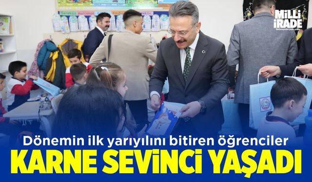 Öğrencilerin karne sevinci