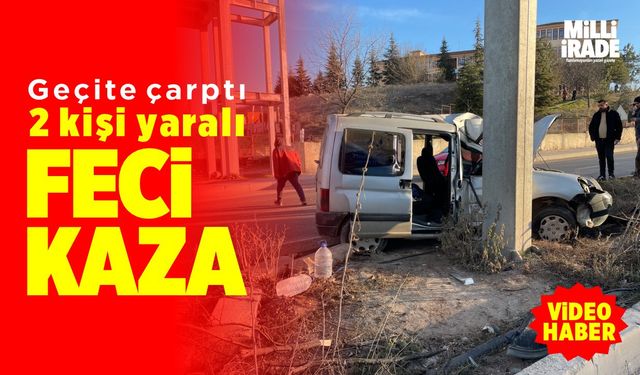 Üst geçidin ayağına çarptı: 2 kişi yaralandı (VİDEO HABER)