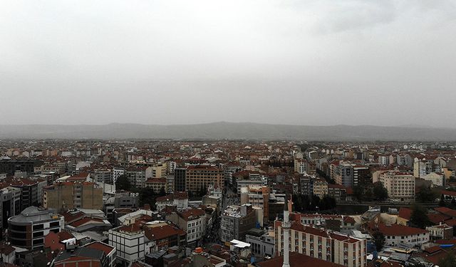 Toz taşınımının Eskişehir'deki etkisi havadan görüntülendi