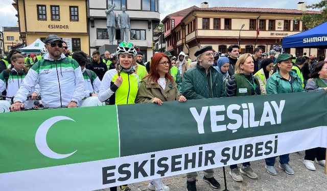 Yeşilay’ın bisiklet turuna yoğun ilgi