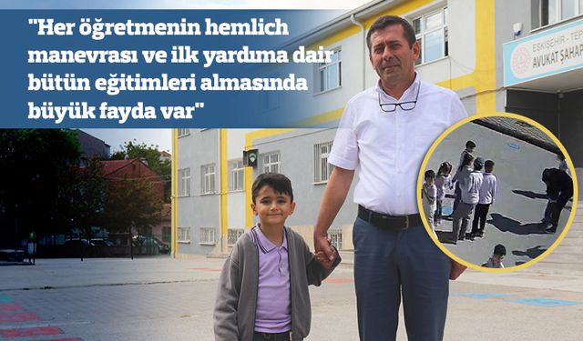 Öğrencisini eşinden öğrendiği hemlich manevrası ile kurtardı