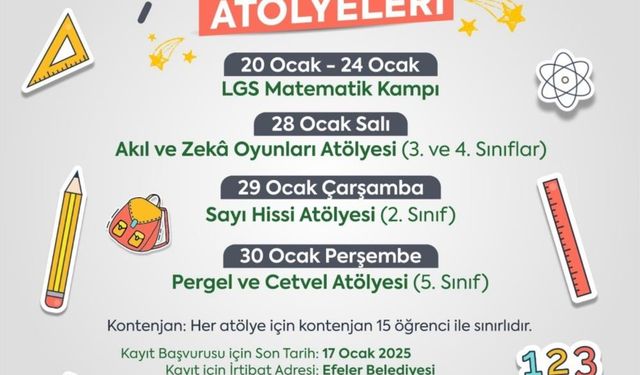 Efeler Belediyesi’nden Sömestr Tatiline Özel Eğitici Atölyeler