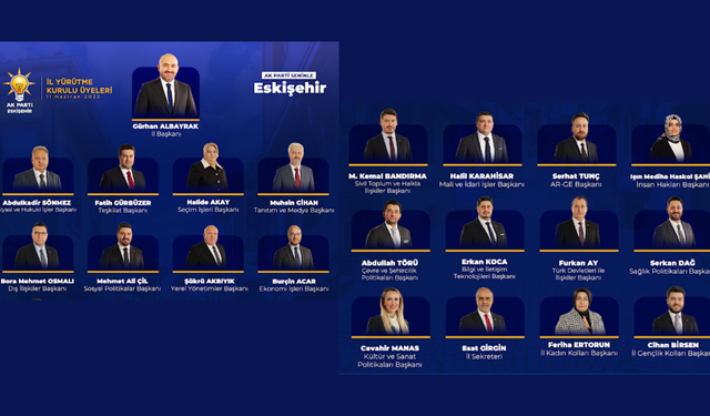 AK Parti Eskişehir’de İl Yürütme Kurulu ve yeni görevlendirmeler belli oldu