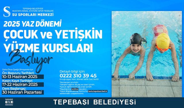 Yüzme kursu için kayıtlar başlıyor