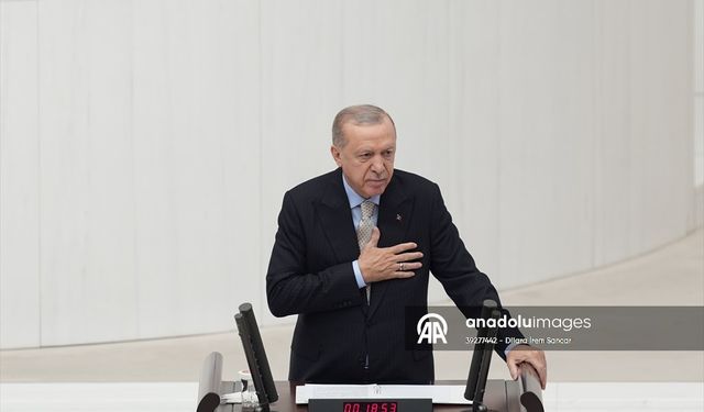 Cumhurbaşkanı Erdoğan, TBMM'de Genel Kurul'a hitap etti
