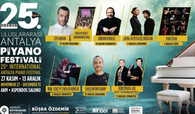 Antalya’nın çeyrek asra ulaşan piyano festivali başlıyor