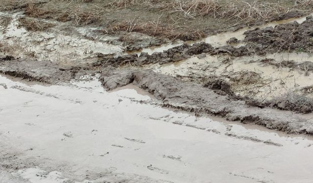 Heyelan yolu kapattı, trafik durdu