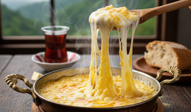 Gerçek Karadeniz usulü mıhlama (kuymak)