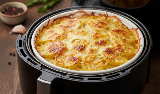 Fırını unutun! Airfryer'da sadece 25 dakikada hazır patates graten