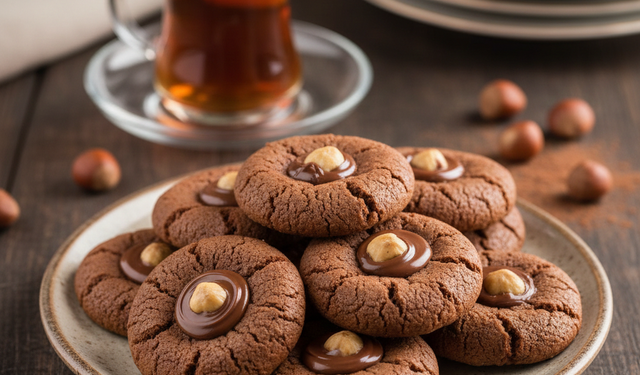 Akşam çayının yıldızı: 3 malzemeli nutellalı kurabiye