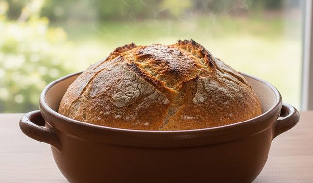 Sadece 3 Malzemeli Zahmetsiz Tencere Ekmeği!