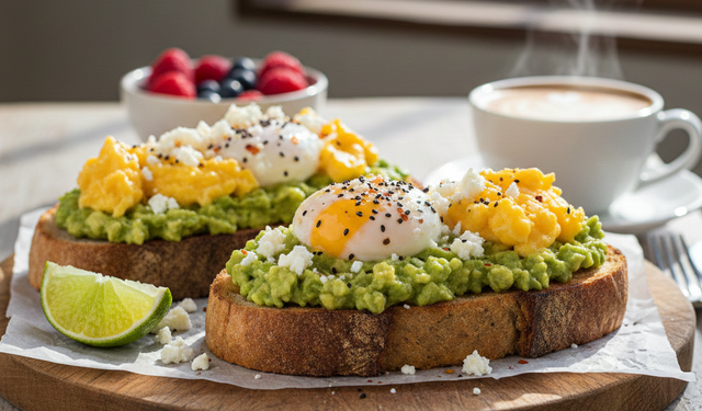 Pratik ve lezzetli çırpılmış yumurtalı avokado tost