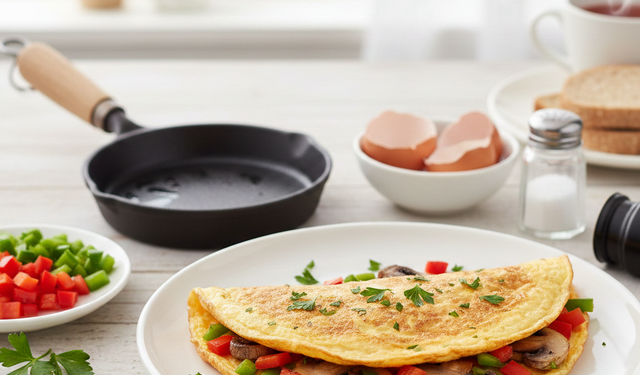 Kahvaltı sofralarının yıldızı! Sebzeli omlet tarifi