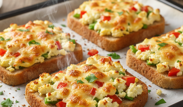 Kahvaltı sofralarının yeni gözdesi fırında peynirli ekmek tarifi