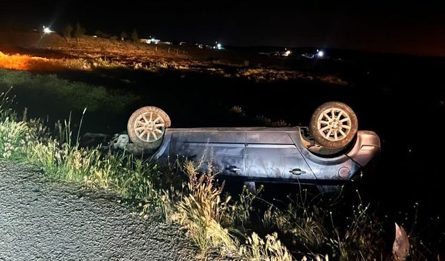 Günyüzü’nde Korkutan Kaza: Kontrolden Çıkan Otomobil Takla Attı