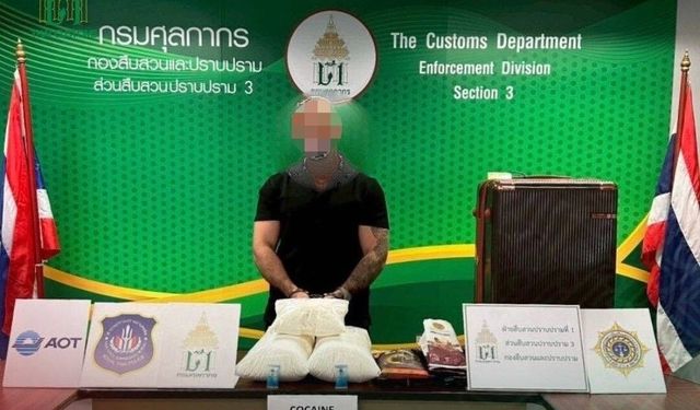 Tayland'da Türk vatandaş 12 kilogram kokoinle yakalandı