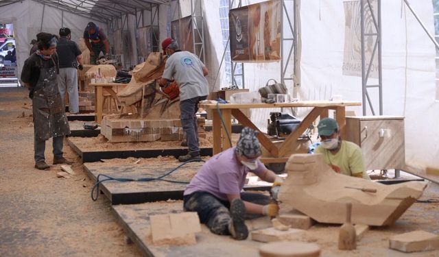 Uluslararası Ahşap Heykel Festivali'nde Açık Havada Sinema Keyfi