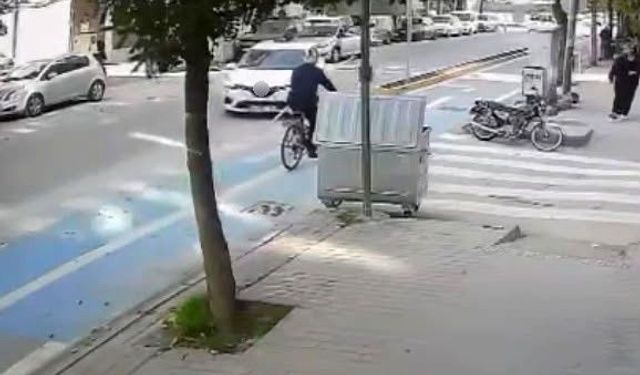 Eskişehirde Manevra Yapan Araç Bisikletliye Çarptı