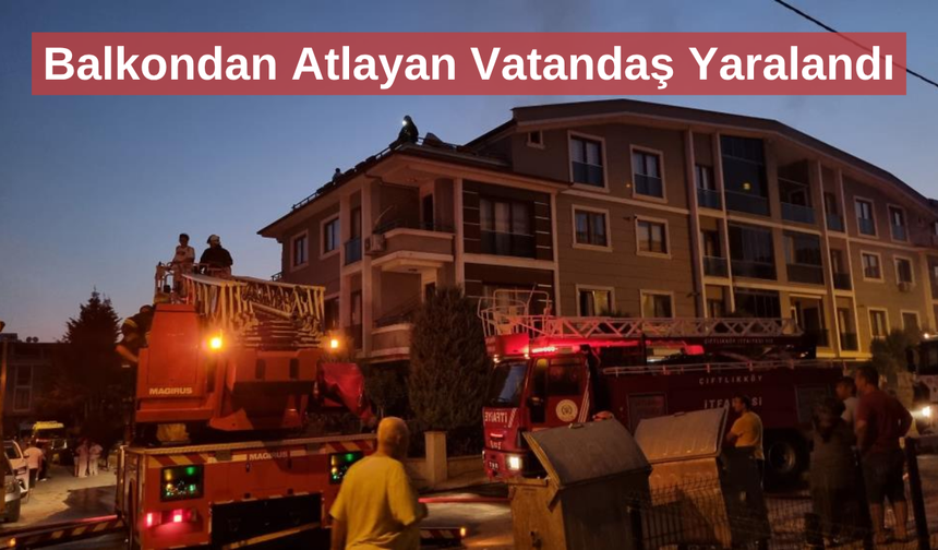 Apartman yangınında 2'nci kattan düşen kişi yaralandı