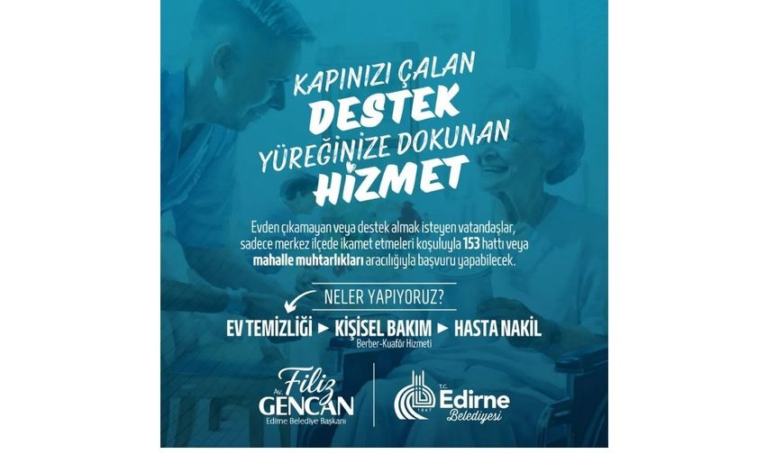 Belediyeden evde bakım hizmeti