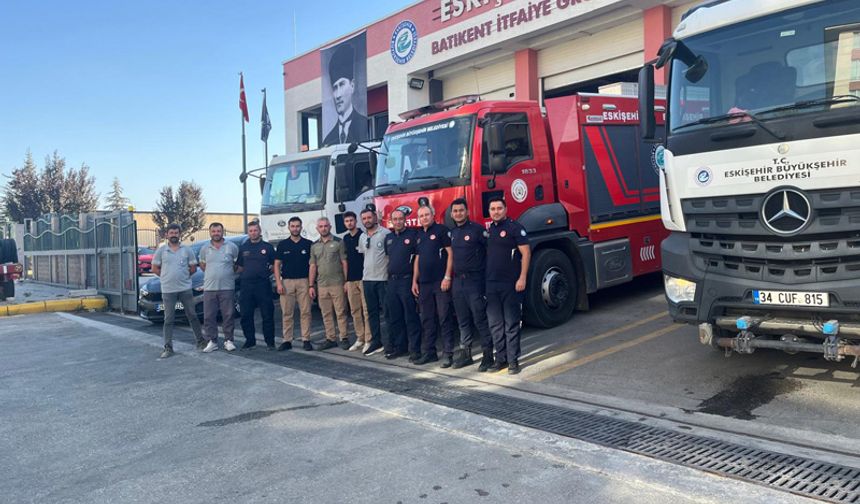 Denizli yangınına Eskişehir'den anlamlı destek