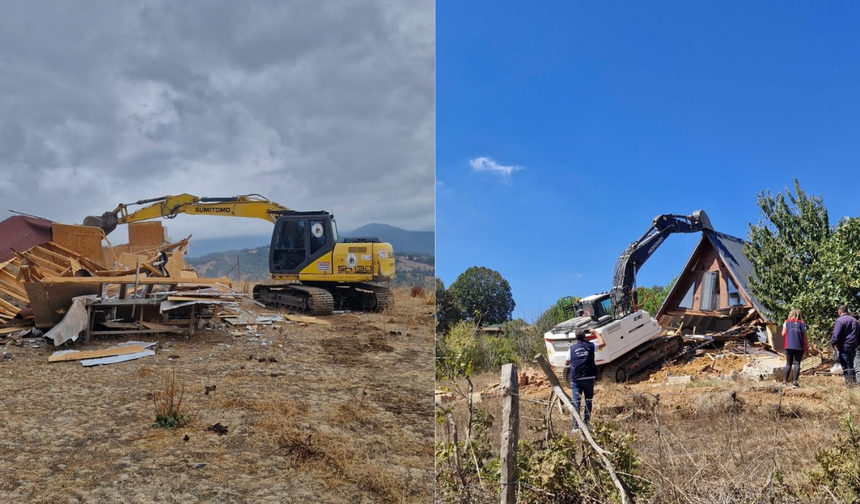Çanakkale'de 16 kaçak yapı yıkıldı
