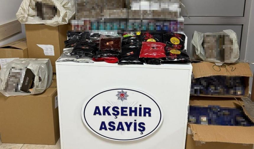 Akşehir’de 300 bin TL değerinde gümrük kaçağı tütün ve sigara ele geçirildi