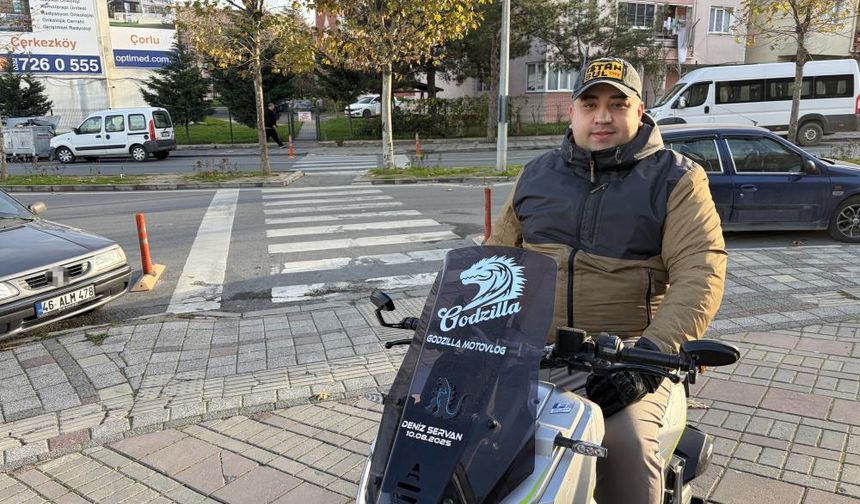 Motosikletli, viral olan yol verme anını anlattı