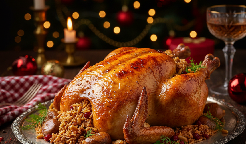 Yılbaşı sofrasının yıldızı: Lokum gibi pişen kestaneli tavuk dolması