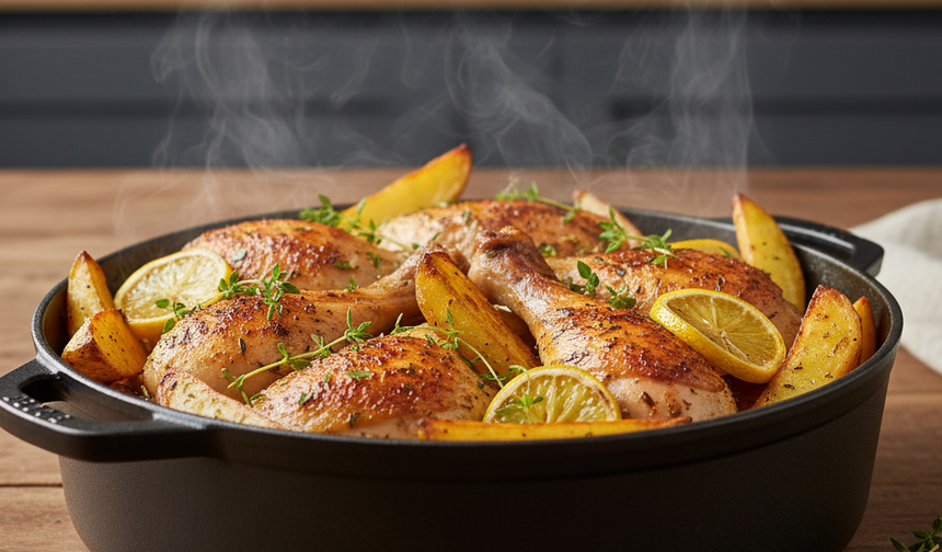 Mutfakta devrim: Tek tencerede limonlu ve kekikli tavuk