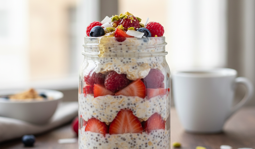 Sabahların yeni gözdesi: Enerji dolu kavanozda yulaf tarifi