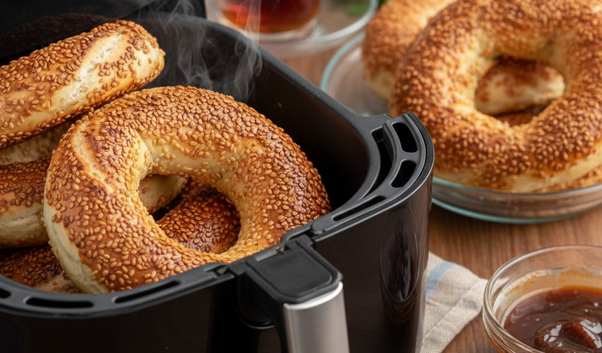 Airfryer'da sadece 15 dakikada 'pastane usulü' çıtır simit