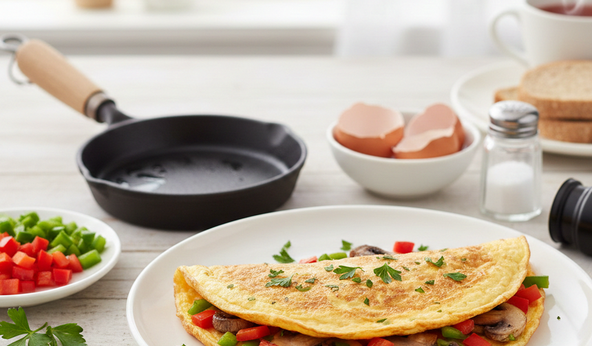 Kahvaltı sofralarının yıldızı! Sebzeli omlet tarifi