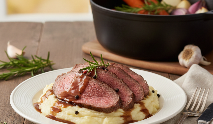 Patates püresi eşliğinde mükemmel et rosto tarifi