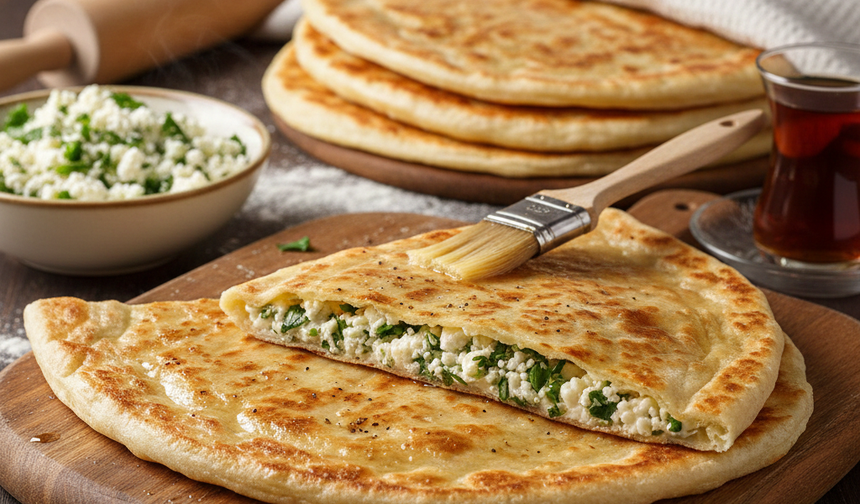 Anne eli değmiş gibi geleneksel yöntemlerle enfes gözleme