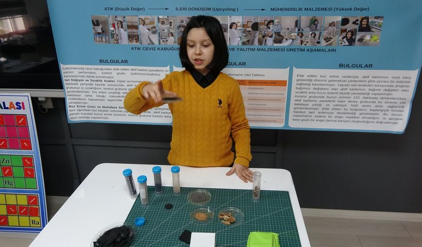 Yozgatlı Öğrenciden Atık Ceviz Kabuğuyla Yeşil Dönüşüm