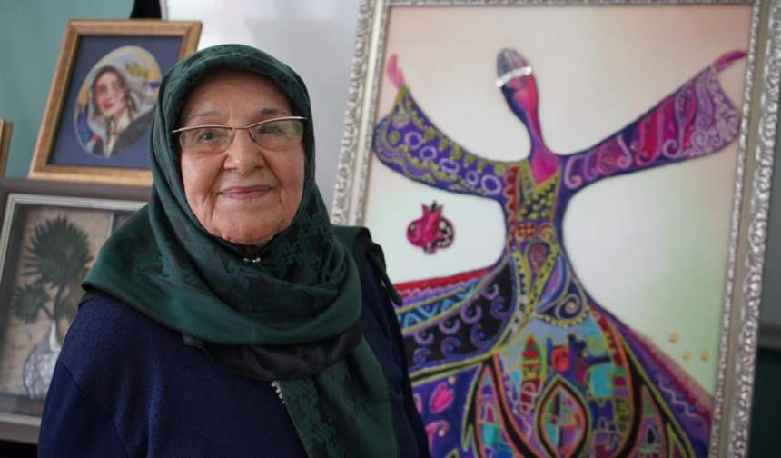 82 yaşında sergi açtı: Sanat azmi!