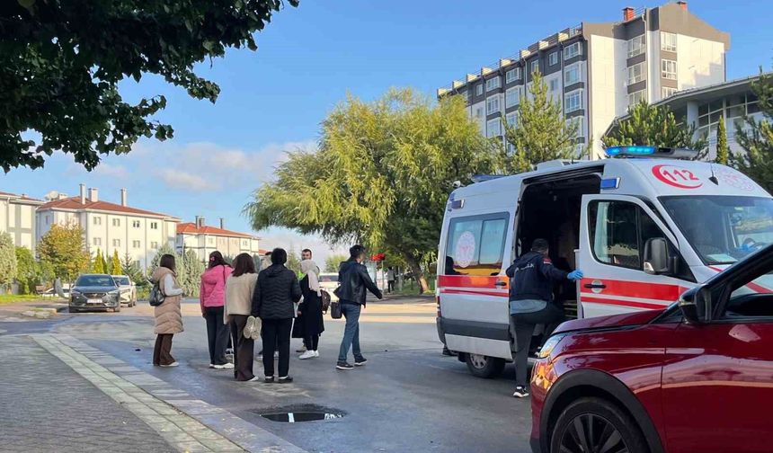 Eskişehir’de eşinin yaktığı aracını görünce gözyaşlarına boğuldu