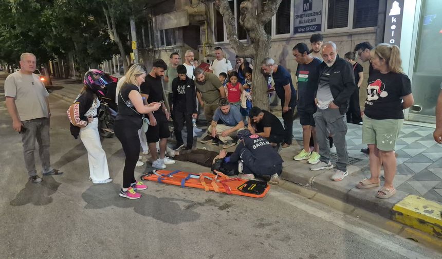 Eskişehir’de Çocuklara Çarpmamak İçin Motosikletini Devirdi!