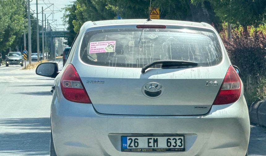Eskişehir’de Trafikte Gülümseten Mesaj